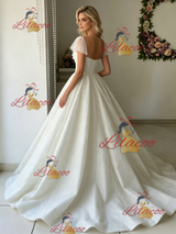 Tulle Sequins Straps Wedding Dress