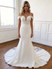 White Mermaid Straps Appliques Wedding Dress