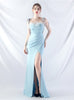 Mermaid Spaghetti Straps Pleats Split Prom Dress