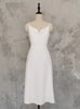 White Spaghetti Straps Short Wedding Dress
