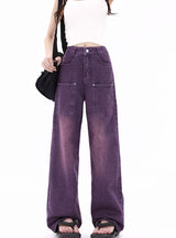 Vintage Purple Wide-leg Pants Jeans