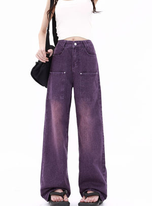 Vintage Purple Wide-leg Pants Jeans