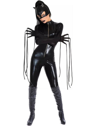 Sexy Patent Leather Vampire Devil Jumpsuit