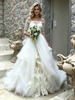 White Tulle Lace Short Sleeve Wedding Dress