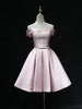 Pink Satin Homecoming Dress With Bow