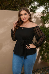 Plus Size Solid Color Stitching Shirt Top