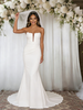 White Mermaid Strapless Pleats Wedding Dress