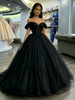 Black Tulle Off the Shoulder Quinceanera Dress