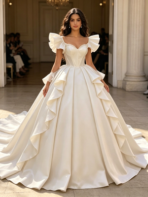 Fashion Satin Straps Quinceanera Dress