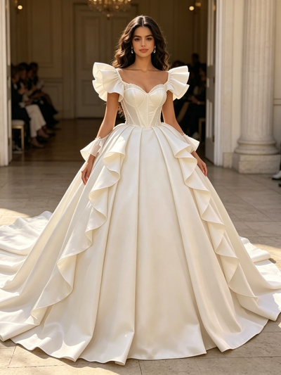 Fashion Satin Straps Quinceanera Dress