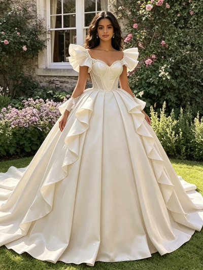 Fashion Satin Straps Quinceanera Dress