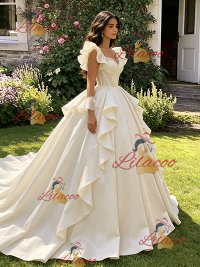 Fashion Satin Straps Quinceanera Dress