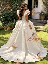 Fashion Satin Straps Quinceanera Dress