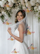 White Sequins Spaghetti Straps Wedding Dress