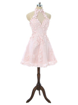 Pink Tulle 3D Flower Homecoming Dress