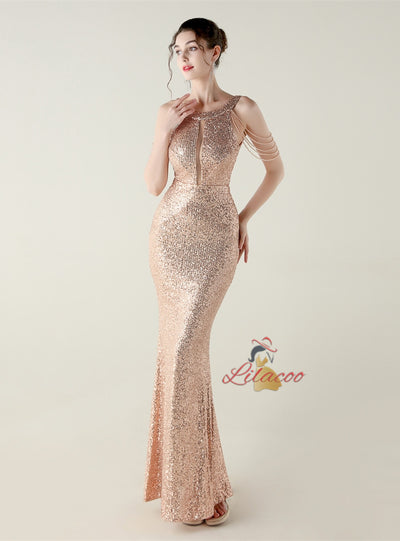 Mermaid Sequins Beading Prom Dress