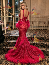 Mermaid Sequins Straps Prom Dress