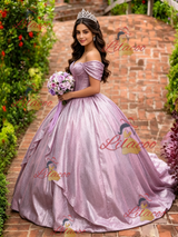 Purple Off the Shoulder Quinceanera Dress