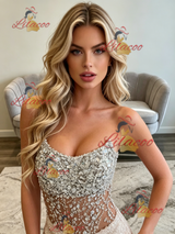 Champagne Mermaid Strapless Beading Prom Dress