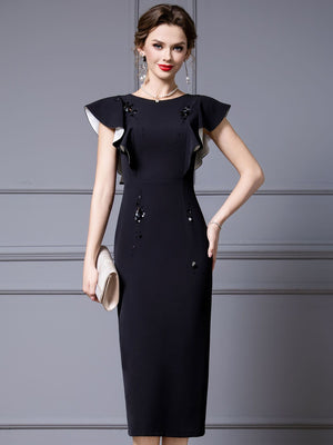Black Beading Mother Of The Bride Dress