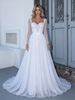 White Sequins Long Sleeve Wedding Dress