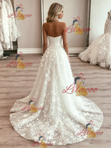 White Tulle Strapless Wedding Dress