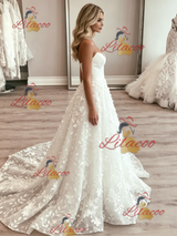 White Tulle Strapless Wedding Dress