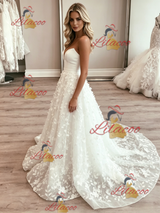 White Tulle Strapless Wedding Dress