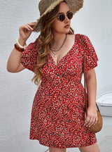 Sexy V-neck Floral Beach Dress