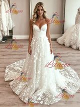 White Tulle Strapless Wedding Dress