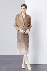 Two-piece Tassel Coat Dress