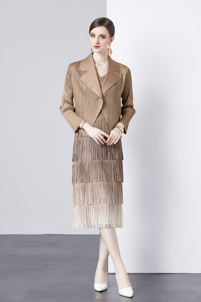 Two-piece Tassel Coat Dress