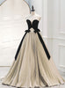 Pleats Strapless Black Velvet Prom Dress