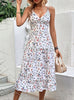 V-neck Slim Sling Butterfly Print Dress