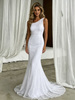 White Mermaid Lace One Shoulder Wedding Dress