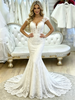 White Mermaid Lace V-neck Wedding Dress