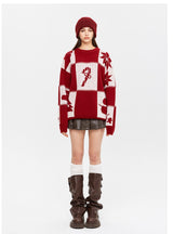 Christmas Pattern Jacquard Round Neck Sweater