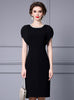 Black Beading Pleats Mother Of The Bride Dress