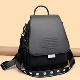 Folding Soft Leather Backpack