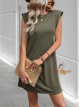 Women Scoop Neck Sleeveless Dress