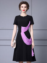 Black Pleated Mother Of The Bride Dress