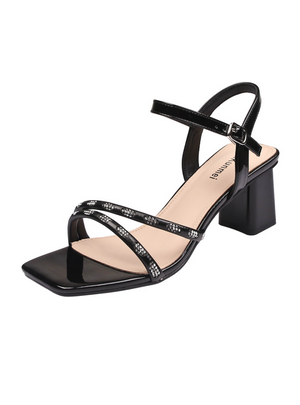 Open-toed Thick High-heeled Square-toed Sandals