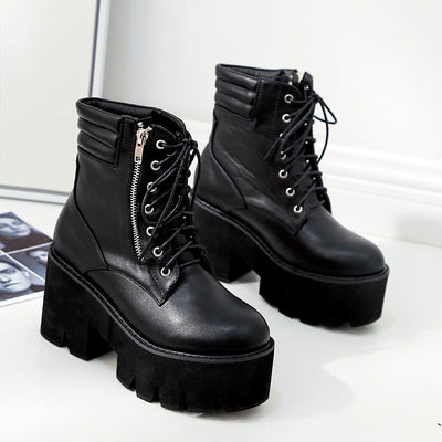 Round-headed Muffin Platform Martin Boots