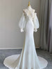 White Mermaid High Neck Lace Wedding Dress