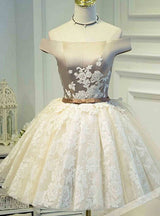 Off the Shoulder Lace Homecoming Dress