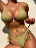 Pearl Crystal Pendant Gathers Bikini