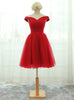 Red Tulle Off the Shoulder Pleats Homecoming Dress