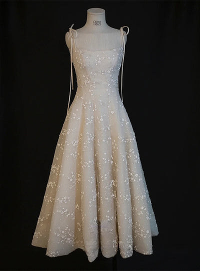 Ivory Spaghetti Straps Short Prom Dress