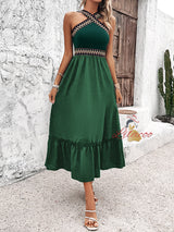 Women Summer Halter Split Dress