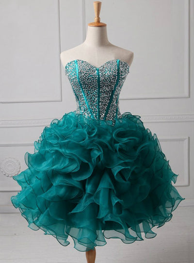 Strapless Beading Sequins Homecoming Dress